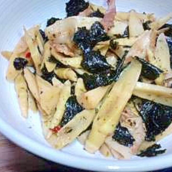 おふくろの味*細竹と豚バラと海苔の炒め煮*